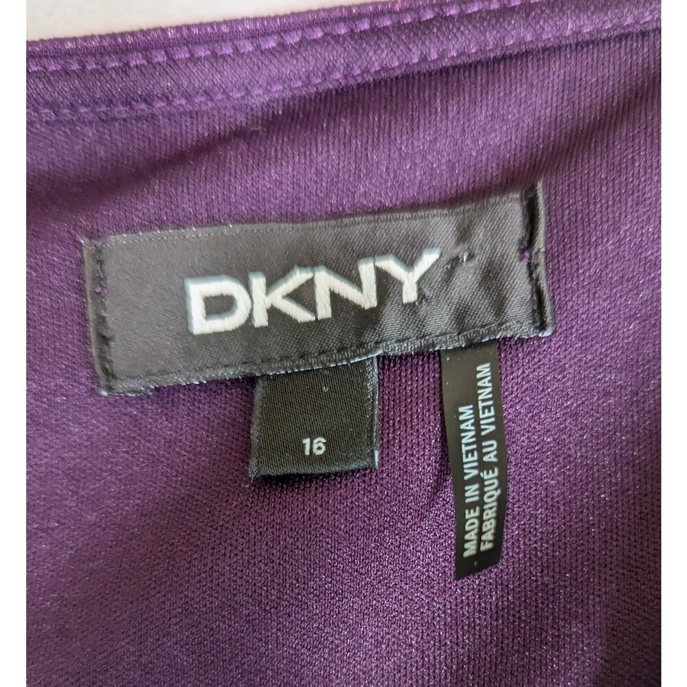 DKNY Plum chiffon Dress Sz16 B42"W37"L48" - Picture 8 of 10
